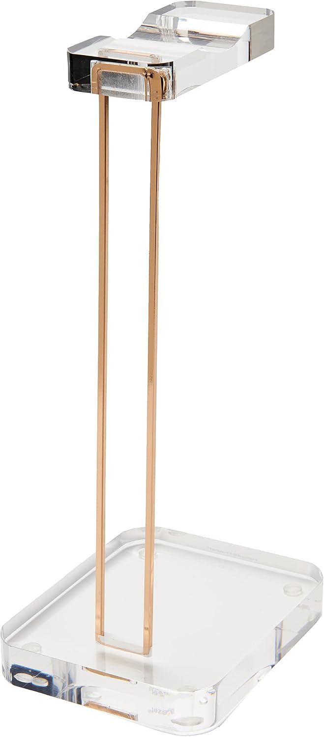 russell+hazel Acrylic Headphone Stand with Gold Hardware, Clear | Displays and stores headphones on a crystal-clear