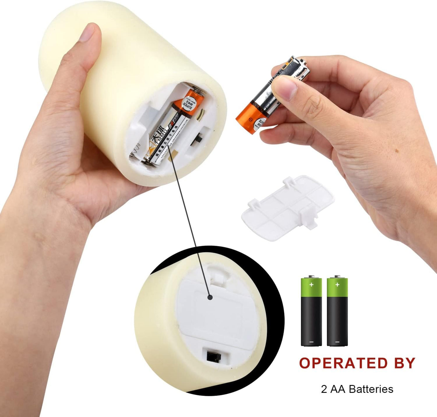 RY King Large Flameless Candle Set of 9 (D 3" x H 3", 3", 4", 4", 5", 5", 6", 7", 8") Battery Operated LED Pillar Real