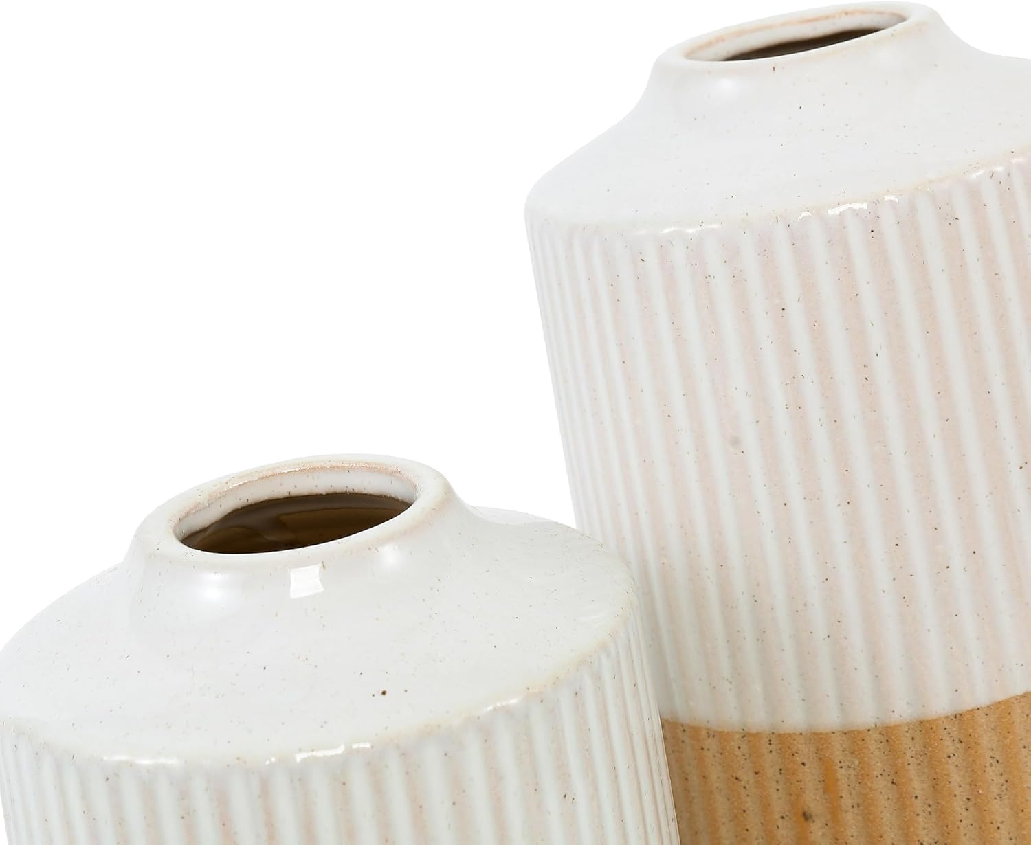 Boho Ceramic Vase / White / 5.9 Inch / Set of 2