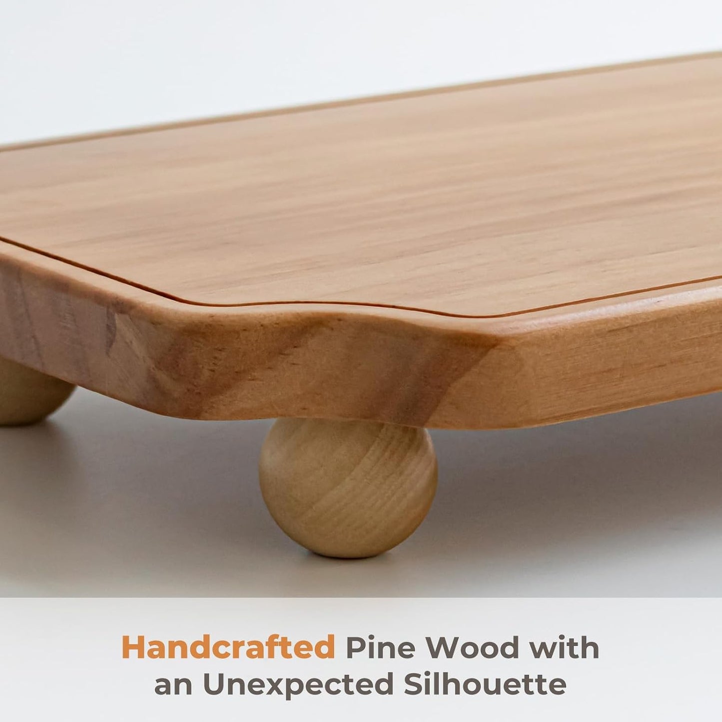 Wooden Tray / Farmhouse Wood Riser Pedestal Stand / 13 x 8