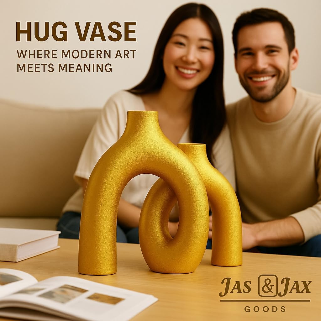 Ceramic Vase Set / Gold