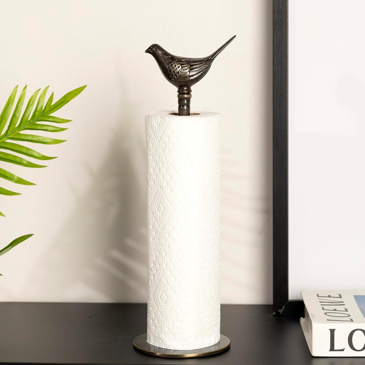 1 Luxurious Brass Paper Towel Holder countertop (Black)