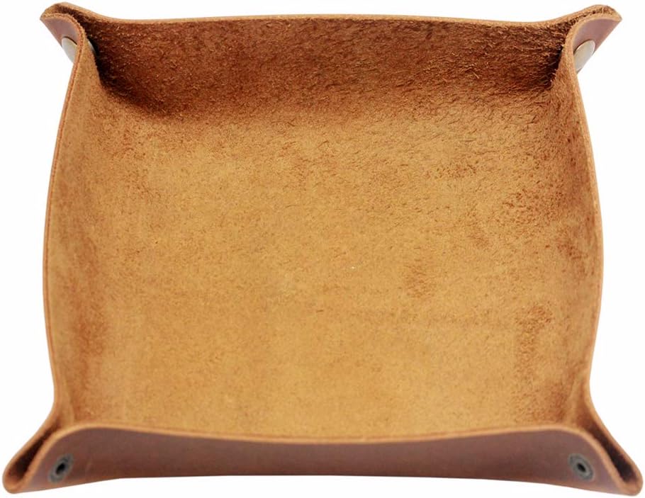 Valet Tray for Men / Crazy Horse Leather - Light Brown