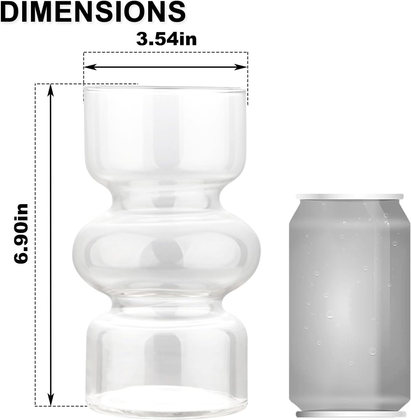 Glass Hydroponic Vase / Clear / 7 Inch