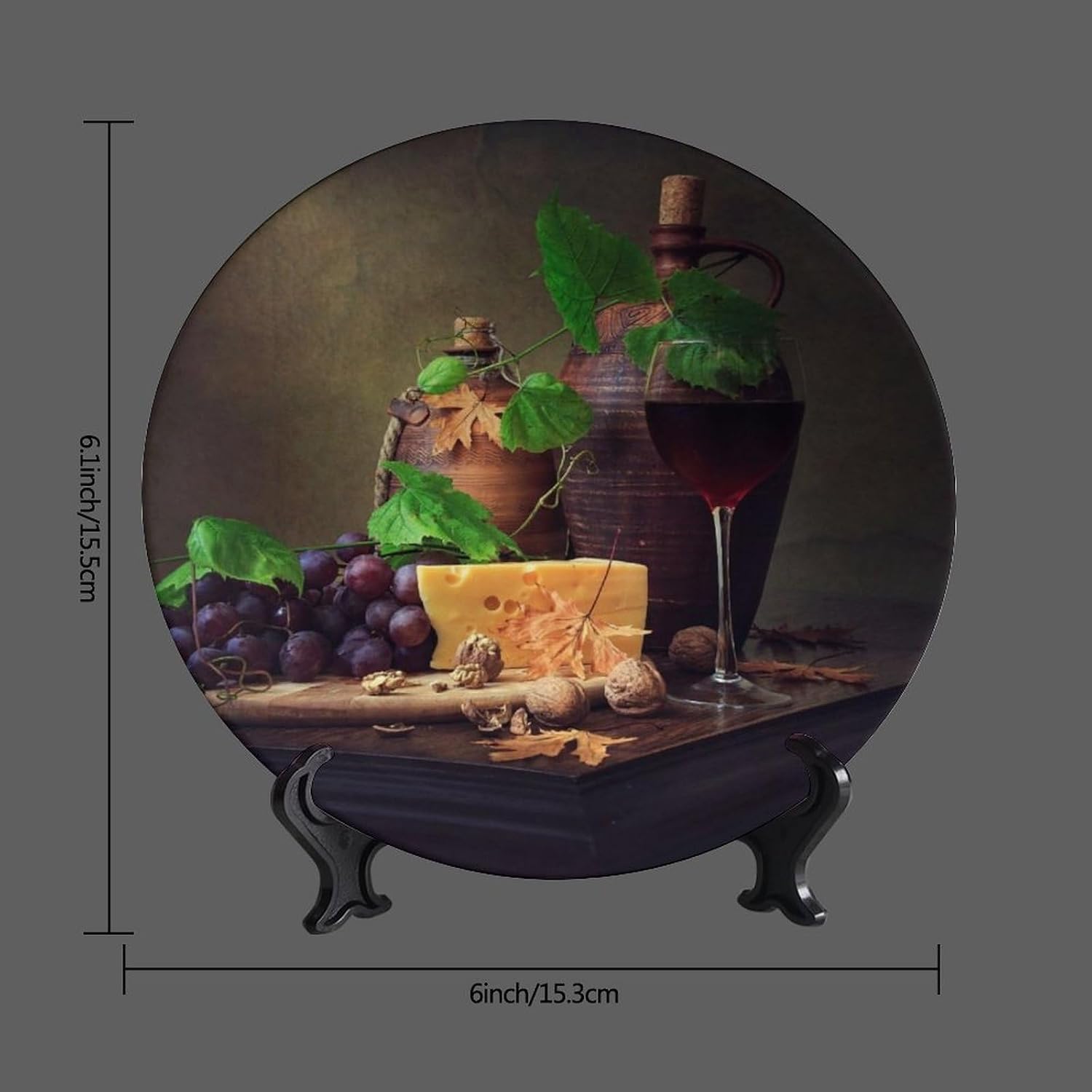 WineDecorative Plate Stand / 6 Inch / Cheese and Walnut Wine