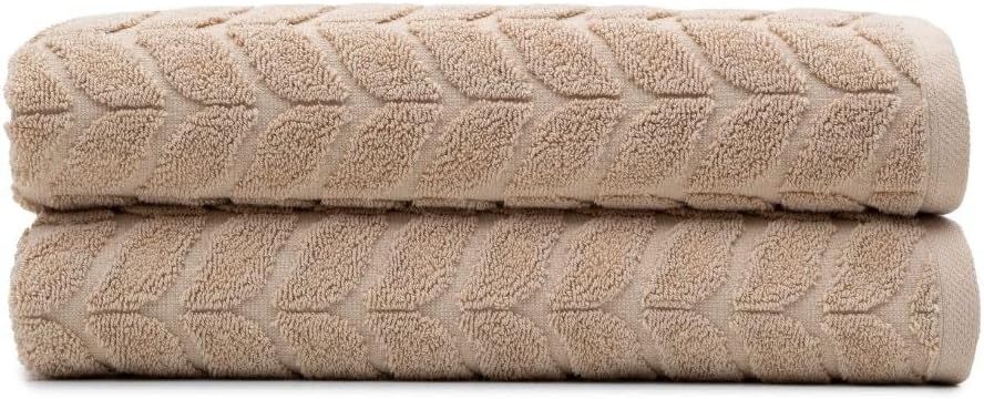 BAGNO MILANO Turkish Cotton Bath Towels, Hand Towels - Soft Plush Jacquard Collection - Highly Absorbent Towel Set