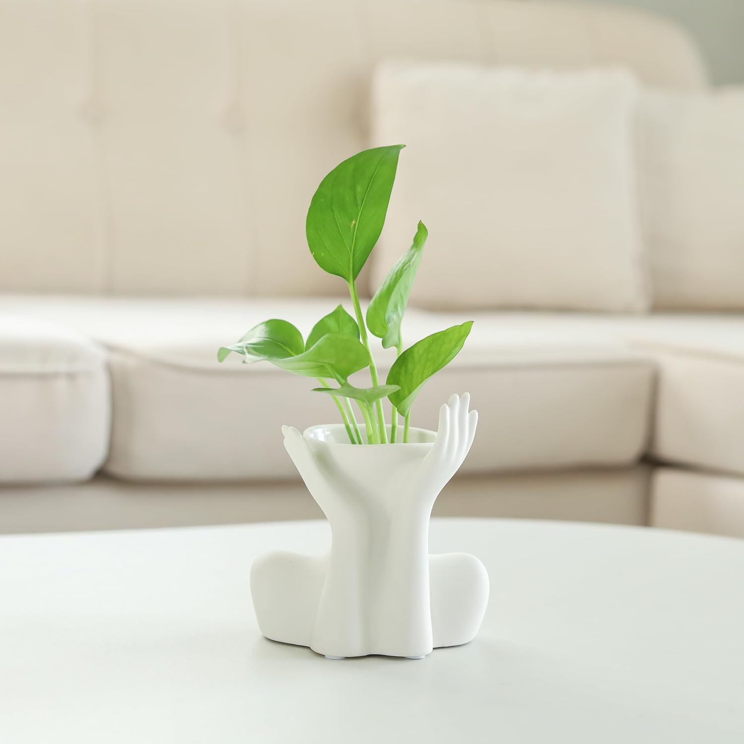 Elegant Hands Ceramic Vase / Luna-white