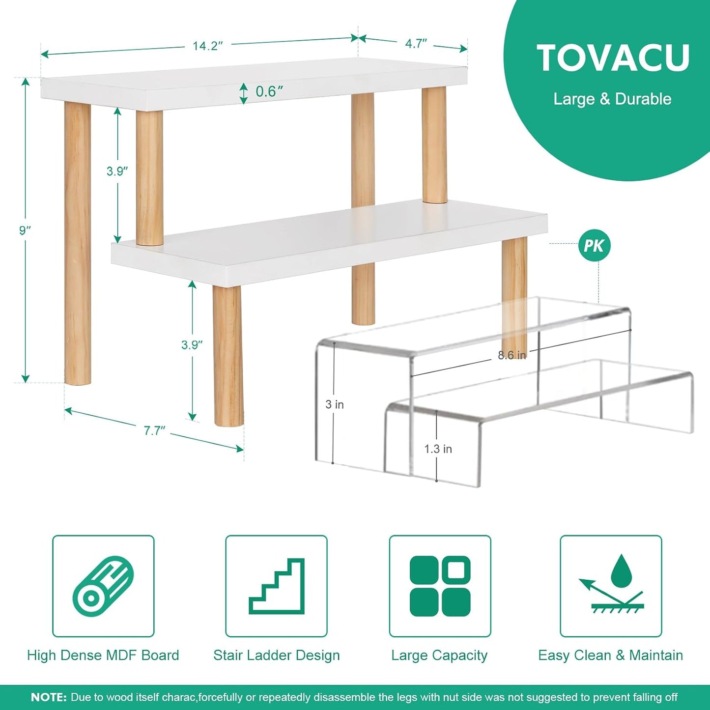 Wood Display Stand for Succulent / 2 Tiers