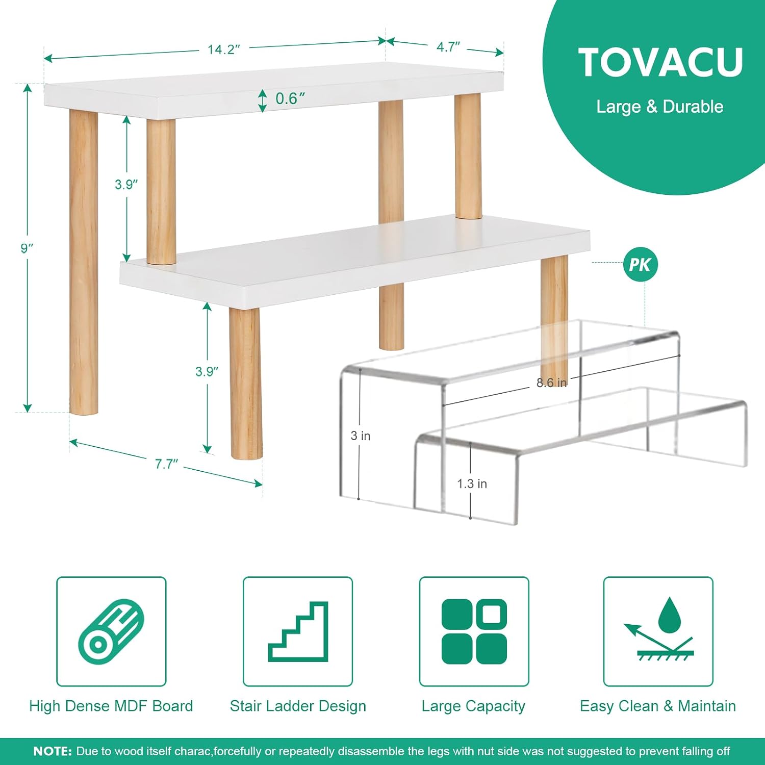 Wood Display Stand for Succulent / 2 Tiers