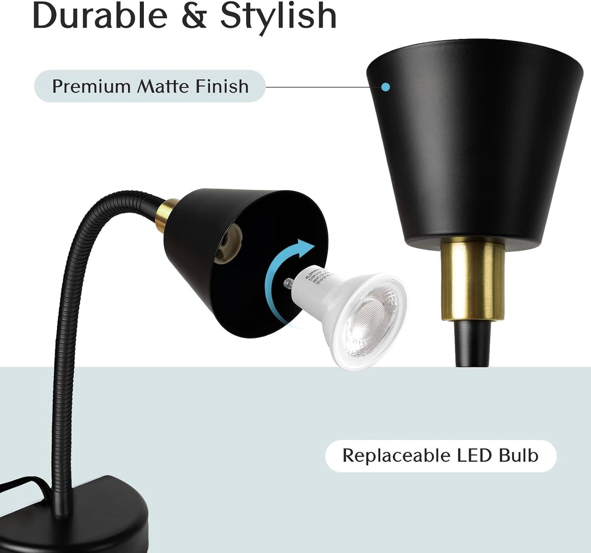 Patented Innovative Design Headboard Reading Light. No Drilling Golden Book Light for Bedtime Reading. Dimmable LED