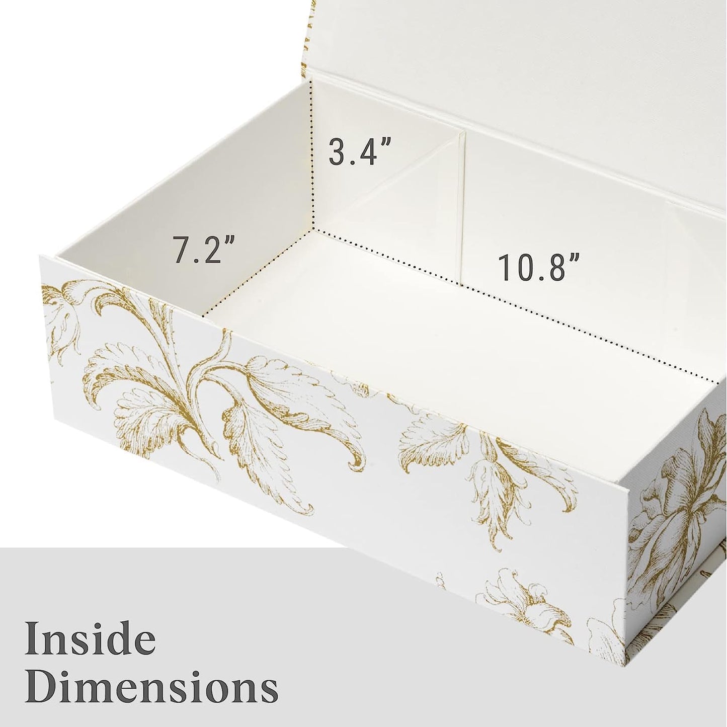 Floral Decorative Boxes / 11.5 x 7.5 x 3.5 / Golden Bouquet / Gold / Set of 3