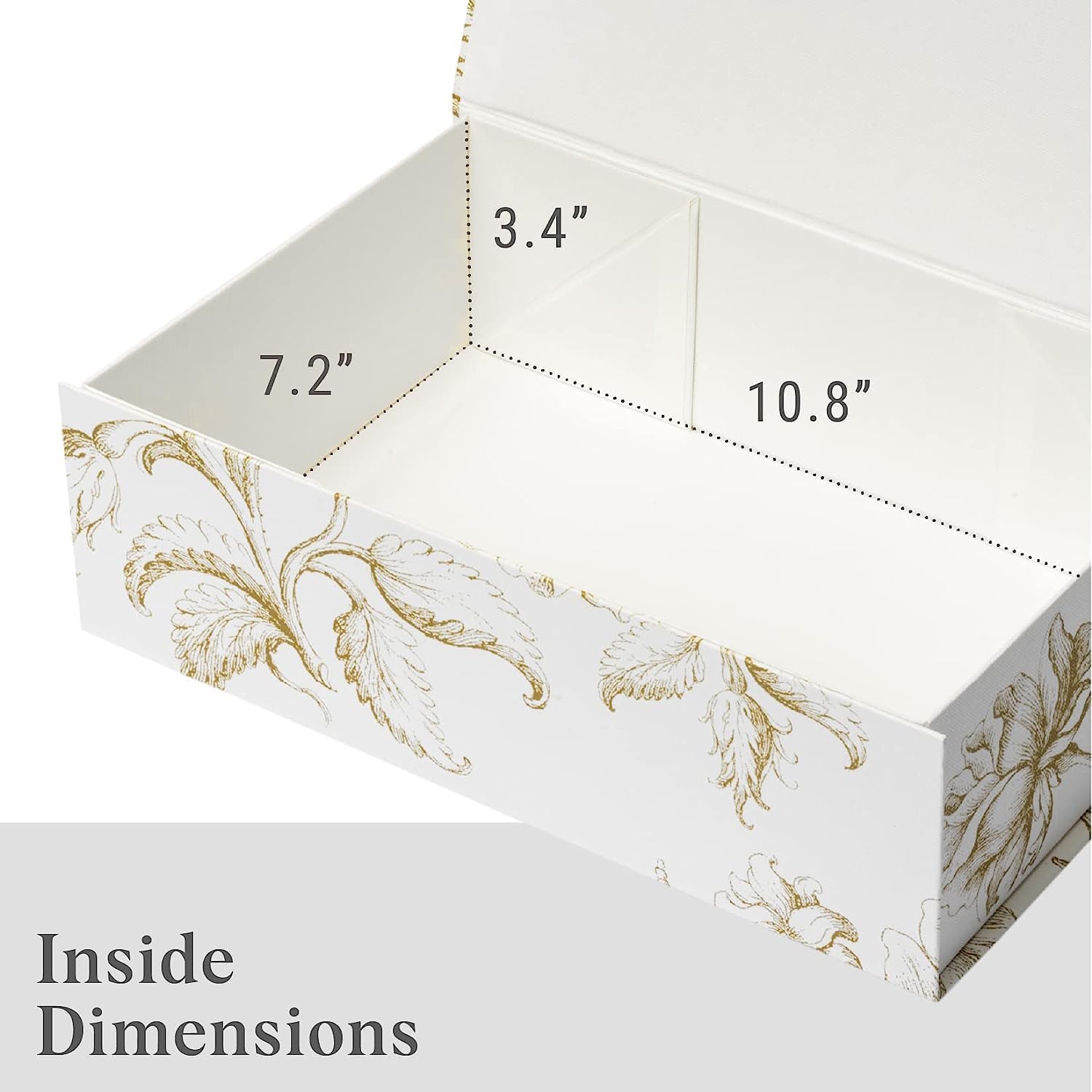 Floral Decorative Boxes / 11.5 x 7.5 x 3.5 / Golden Bouquet / Gold / Set of 3