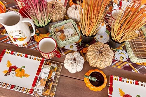 Boston International Pumpkin Décor Autumn & Fall Decorations, Small, Woven Wicker