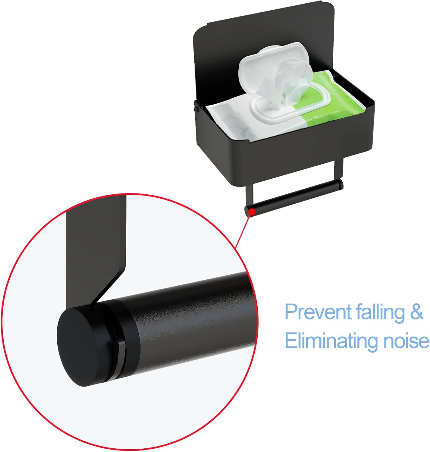 JUYSON Toilet Paper Holder with Shelf, Flushable Wipes Dispenser Fits for Bathroom Wipe Storage, Keep Your Wipes Hidden