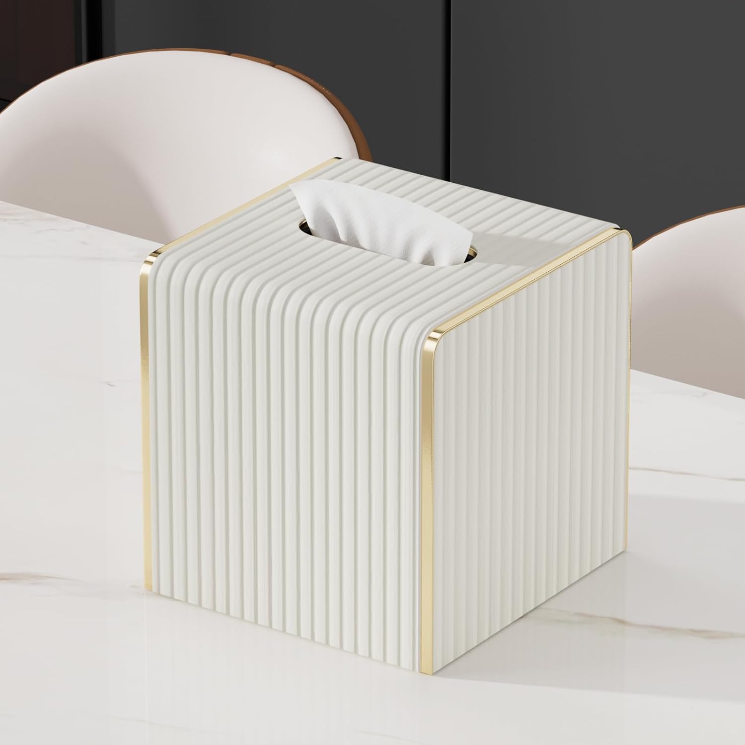 Tissue Box Cover / Cream White / Square