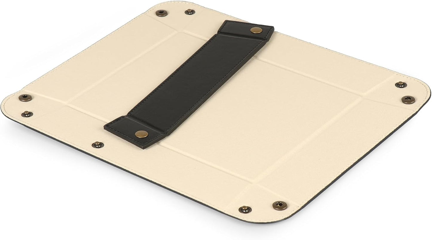 Londo Leather Tray Organizer - Practical Lightweight Water Resistant Computer Table Desk Storage Box for Wallets
