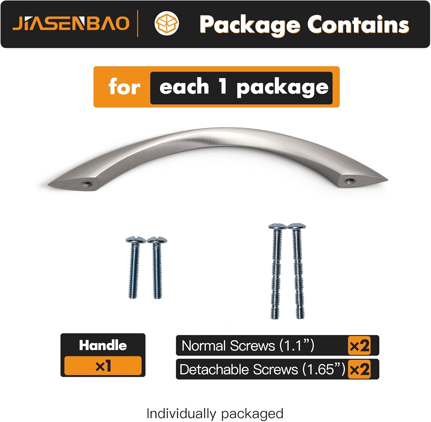 Cabinet Pulls Arch Twisted Handles Drawer / Brushed Nickel / 5 Inch Hole Centers / Silver / 5 Inch