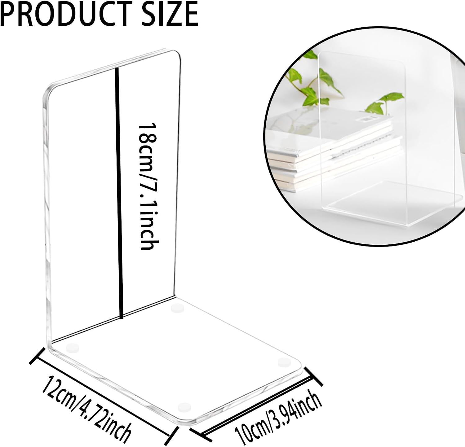 Bookend / Book Ends / Clear-rightangle / Set of 6