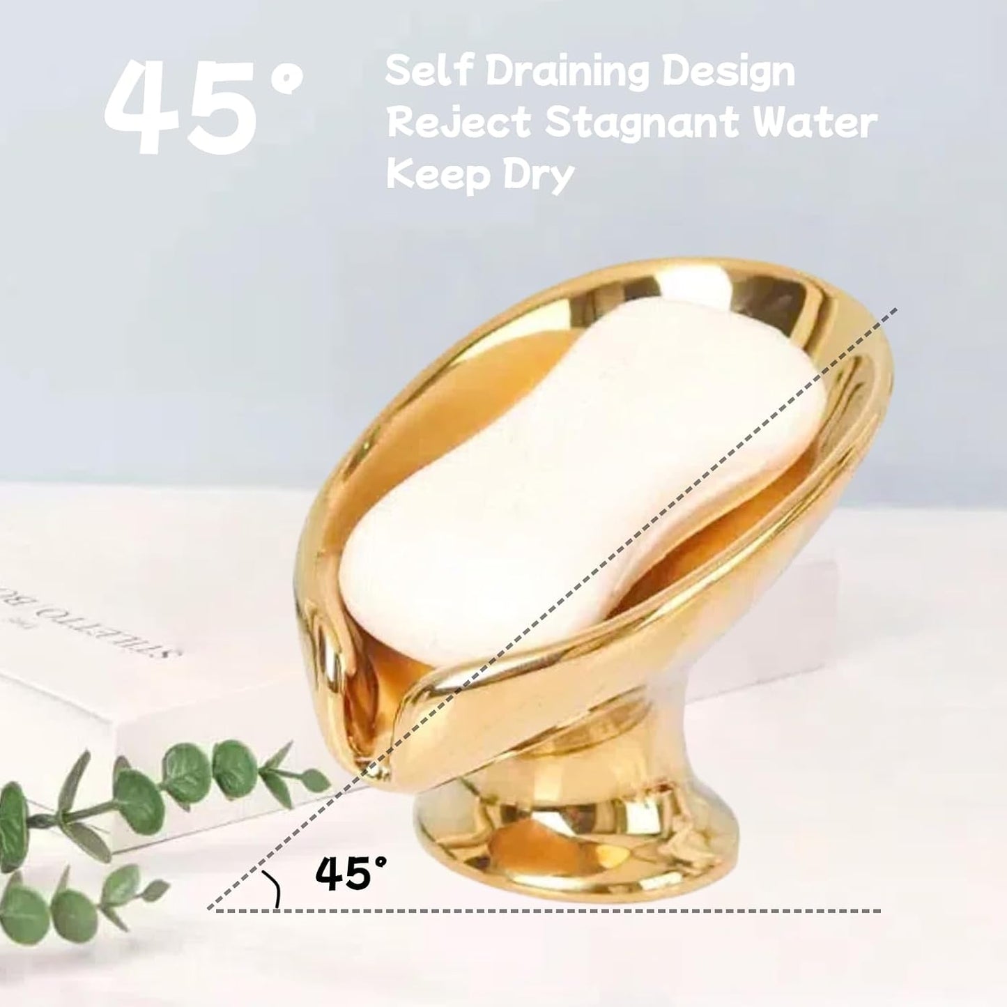 Metallic Glossy Ceramic Soap Holder / Golden