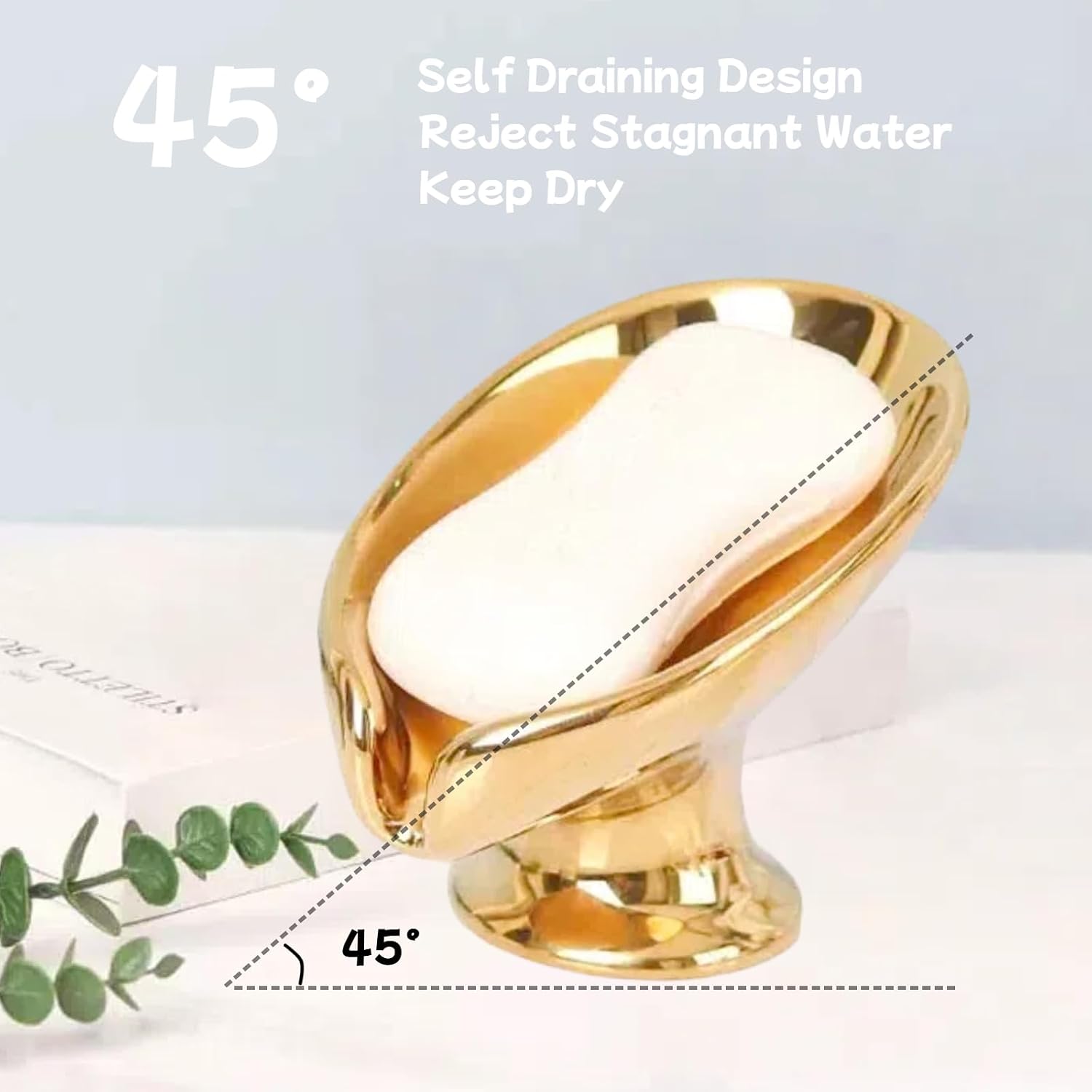 Metallic Glossy Ceramic Soap Holder / Golden