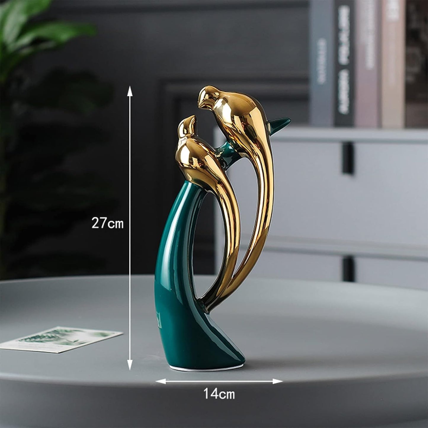 Modern Abstract Art Ceramic Statue Birds Statues Ceramic Birds Figurines Home / Lovebirds / Gold