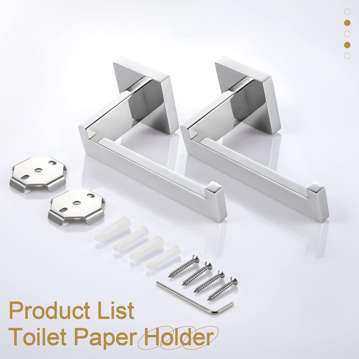 KOKOSIRI Toilet Paper Holder Chrome Toilet Roll Holder for Bathroom Kitchen Washroom T-304 Polished Stainless Steel