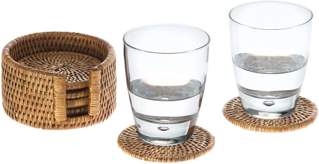 Holder / Woven & Boho Coasters / Honey Brown