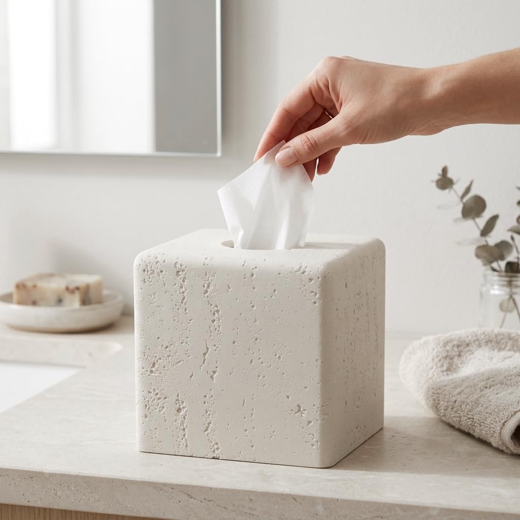 Tissue Box Cover Square / Off White