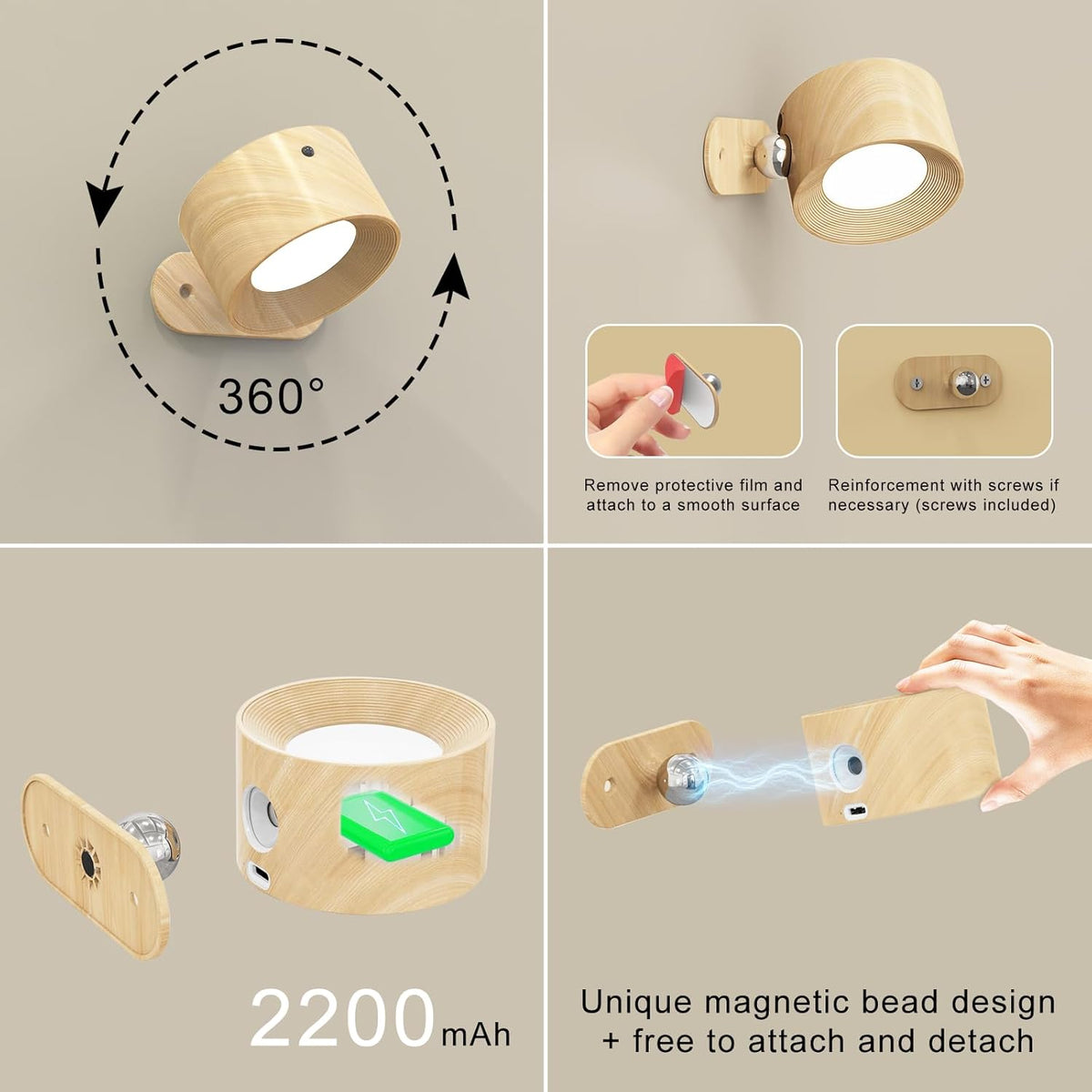 AKSDA 3Pack Battery Operated Wall Sconce, 3 Color Modes 3 Brightness Levels 360°Rotation Lighting Timer Touch & Remote
