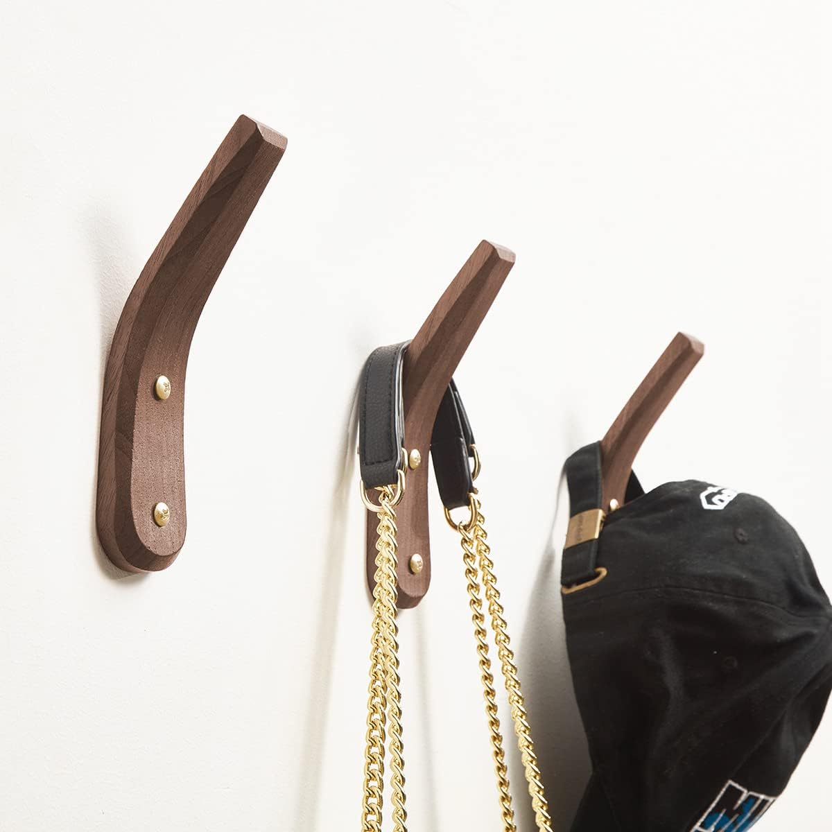 Wood Hooks Wall Mounted / Natural / Set of 2