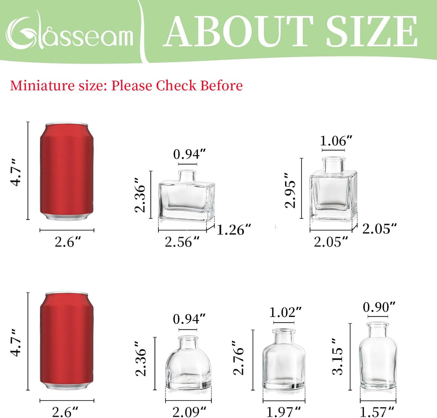 Mini Glass Bud Vases / Clear / Set of 5