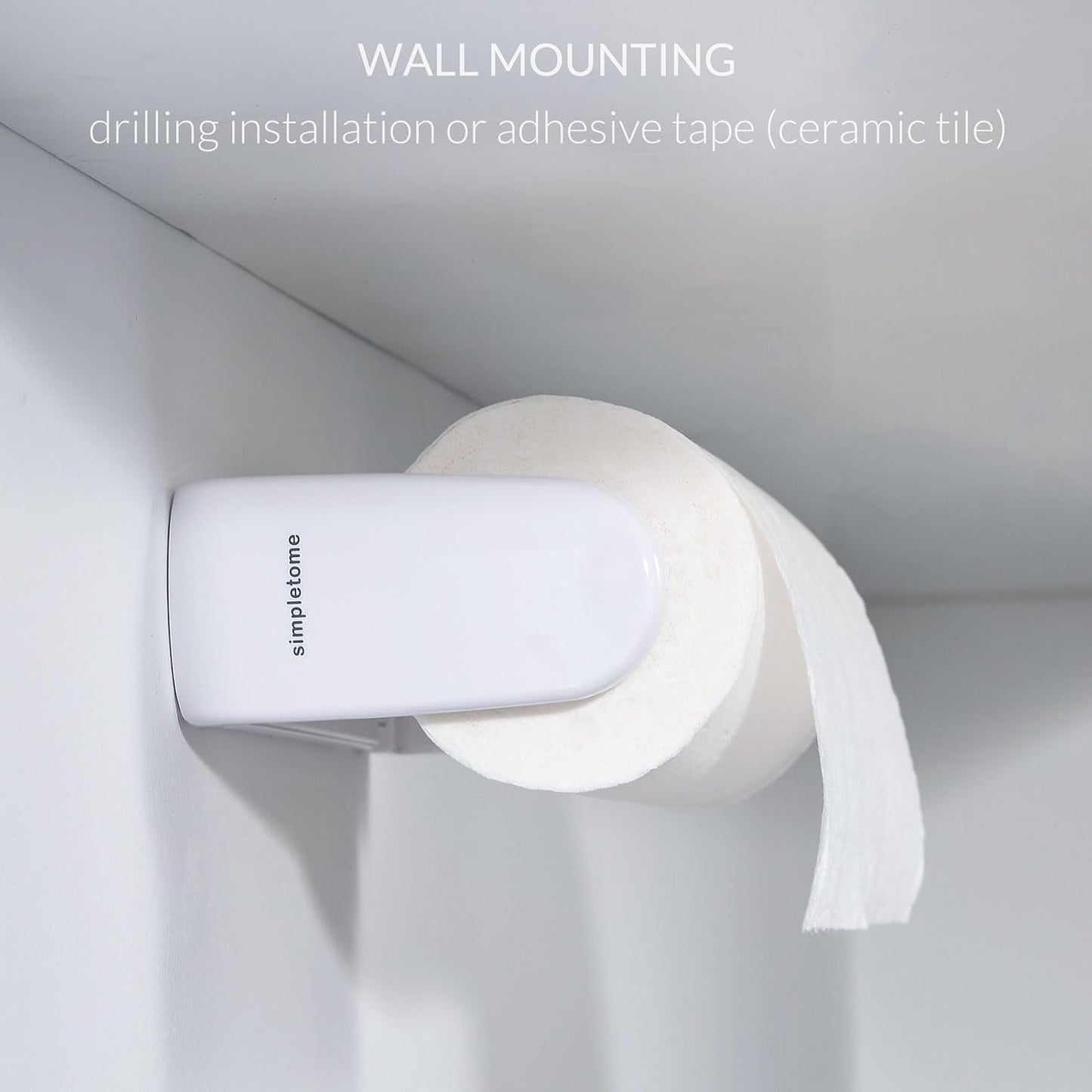 ONE Hand Tear Paper Towel Holder Under Cabinet/Wall for 9.4-11inch, White | adaptive adjustable tension arm | tear