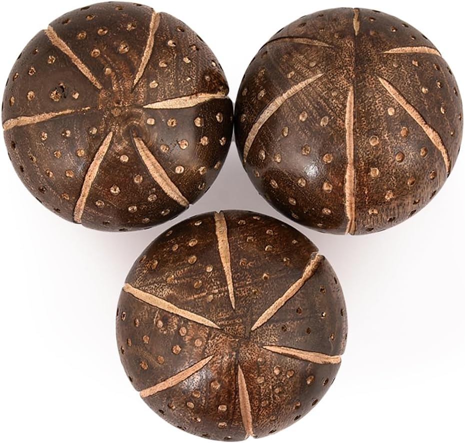 Decorative Balls Mango Wood / Set of 3