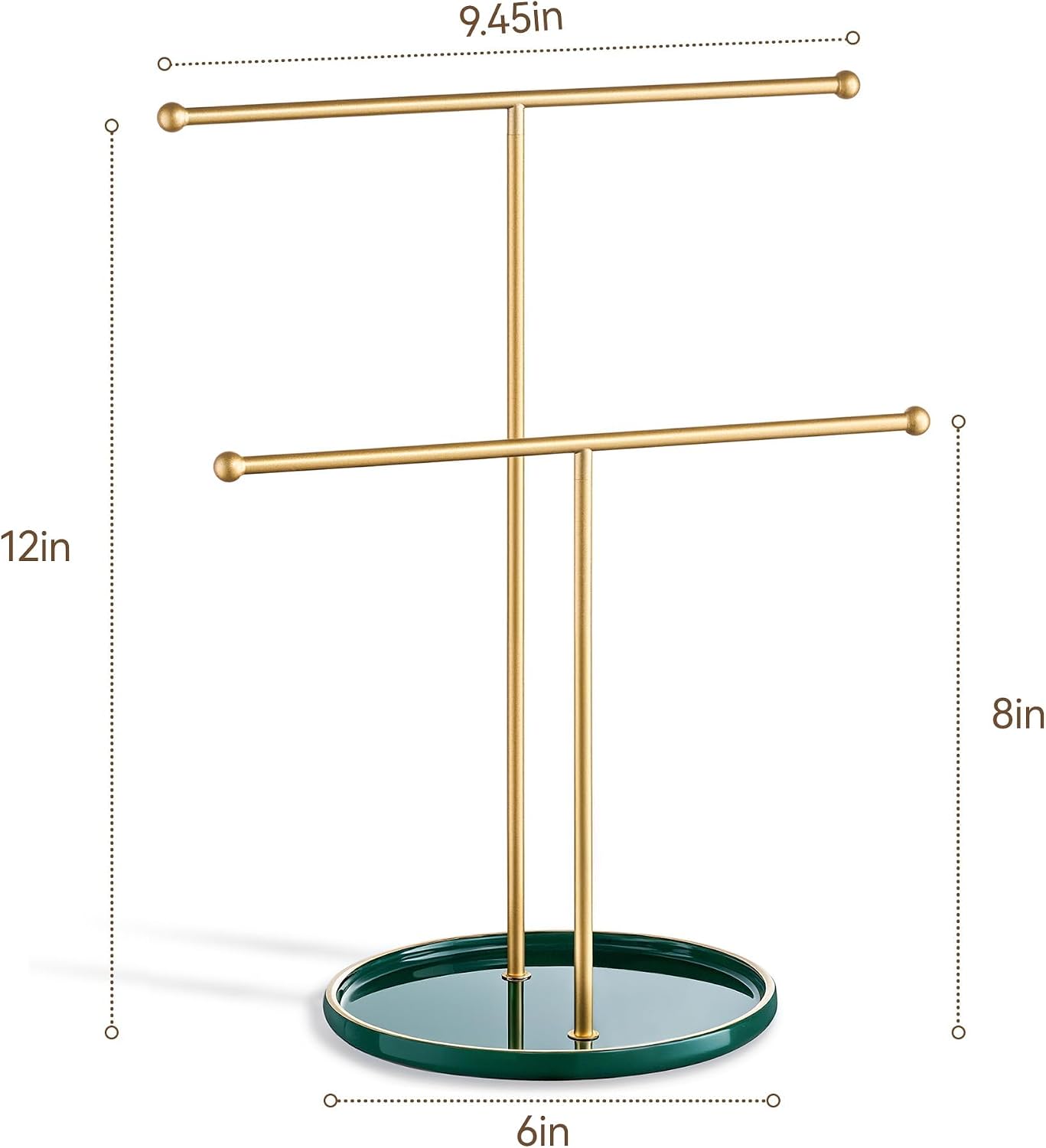 Ceramic Tray / Gold Jewelry Holder Stand / Green Tray Gold Bar