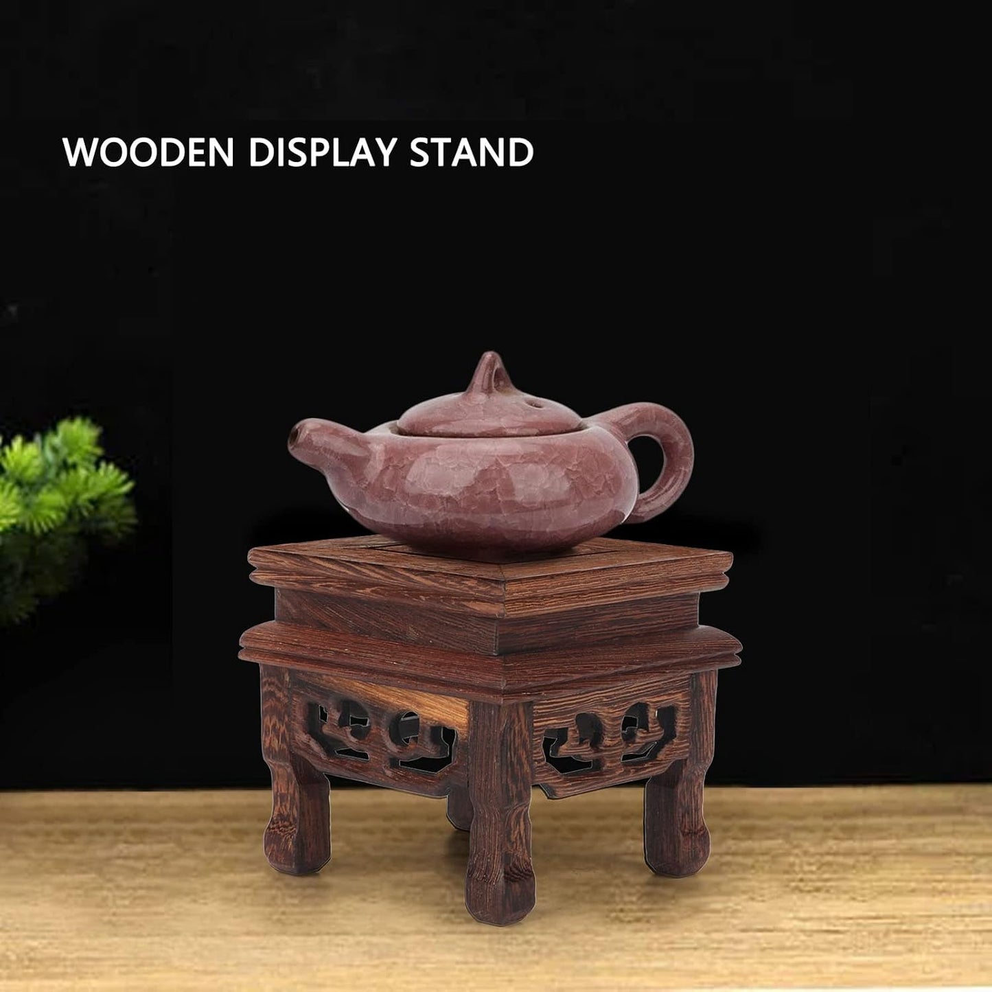Mini Wooden Stool Display Stand Chinese Style Flower Pot Display Rack Garden Planter Support