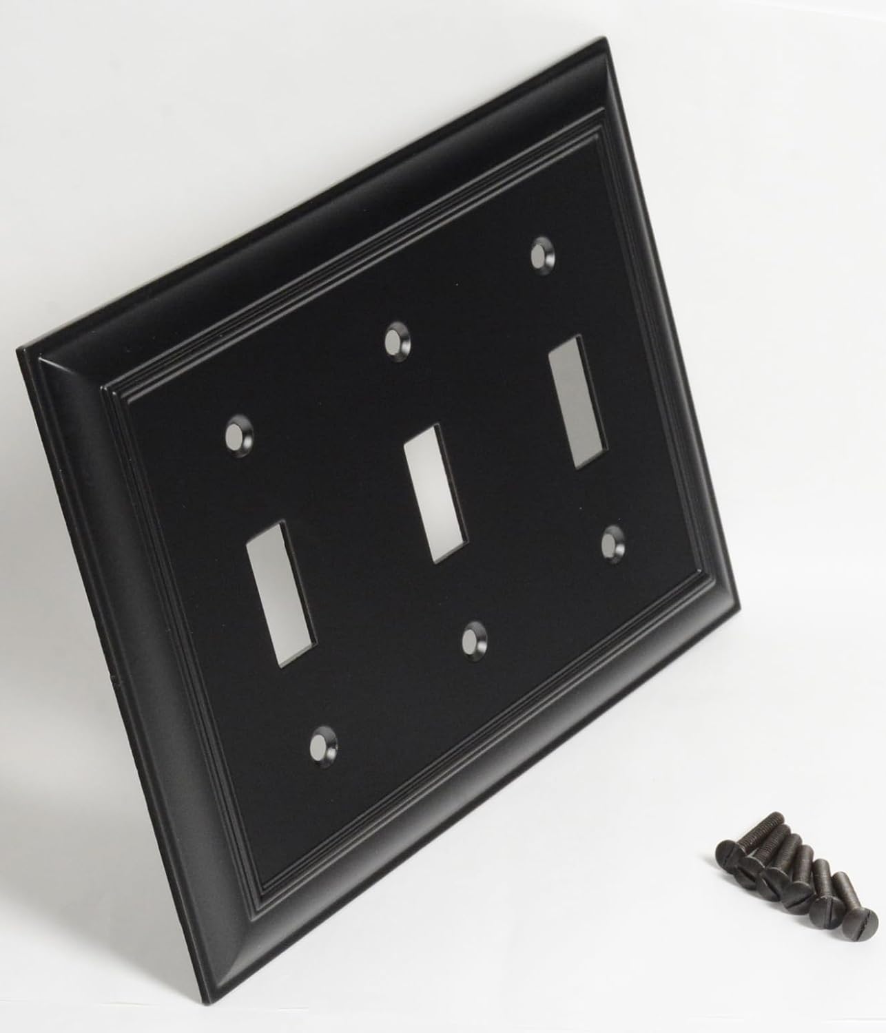 Cool Knobs and Pulls (CKP) Impressions Collection, 31198 Decorative Triple Toggle Wall Plate/Outlet Cover, Long Lasting