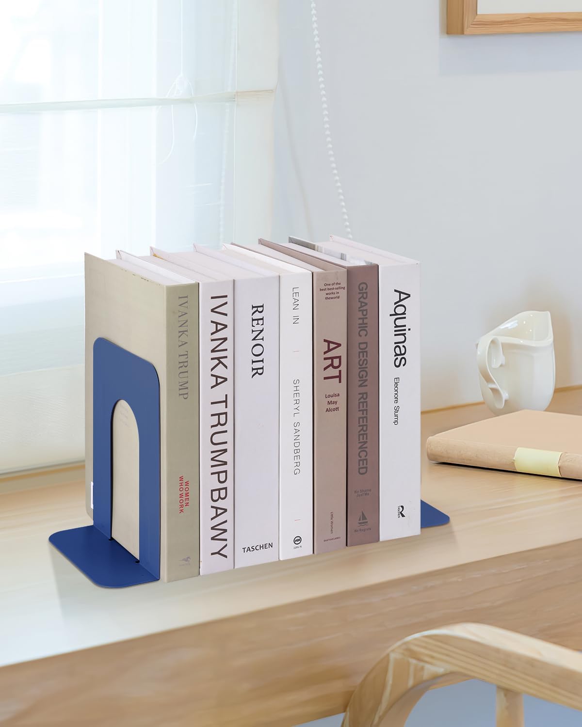 Metal Book Ends / Blue / Set of 2