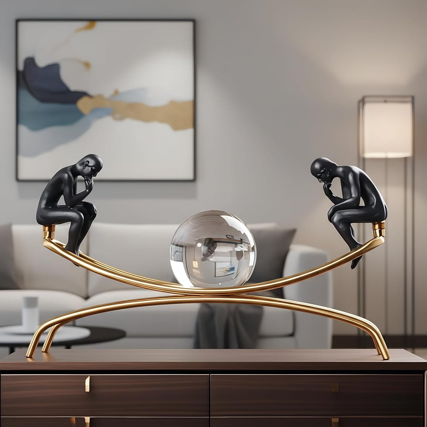 Modern Home Decor Statue / Thinker Statue / Gold