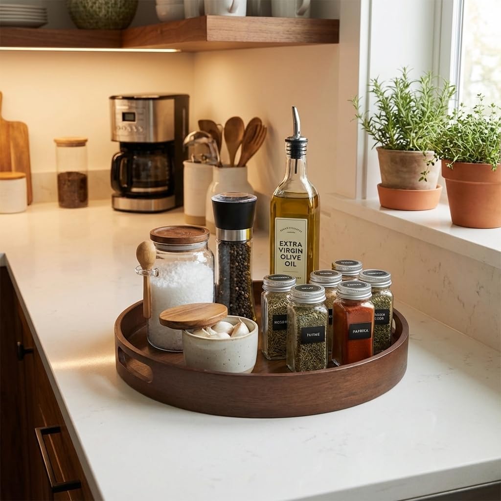 Rustic Wood Serving Tray / 11.8 Inch