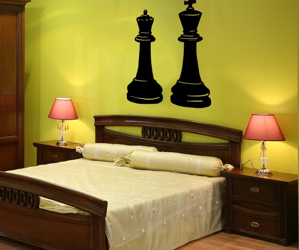 King and Queen Chess Pieces Wall Decal OS_MB666A Removable