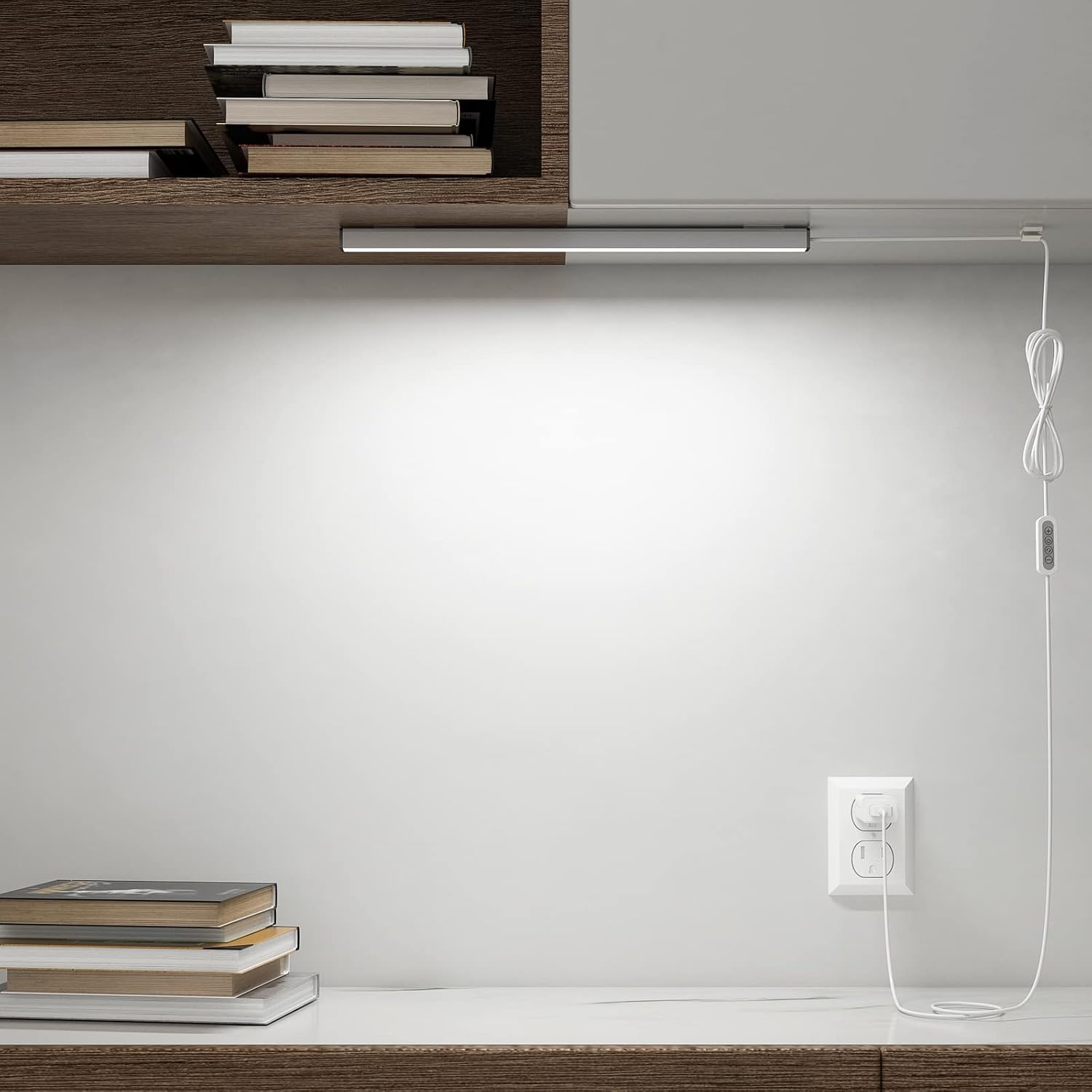 ASOKO LED Under Cabinet Lighting USB Plug-in, Dimmable, 3 Color Temperature, 14.5 in, Under Counter Lights for
