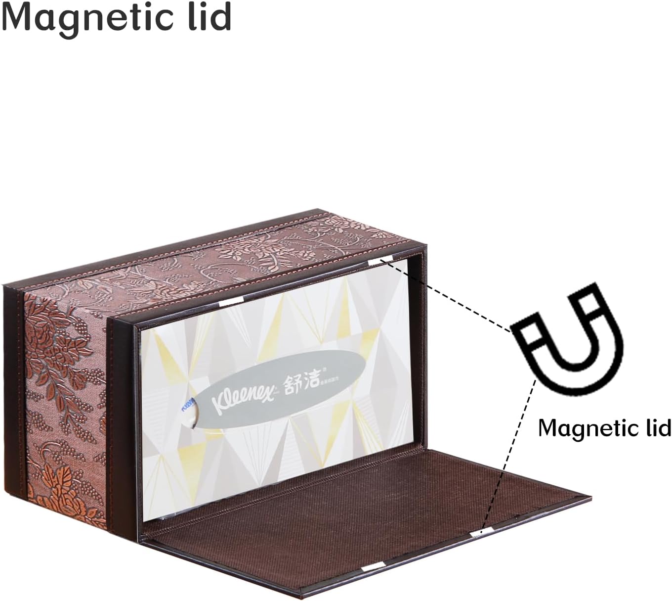 Tissues Box Holder Modern Rectangular Facial Paper Towels Organizer / A Retro-embroidery