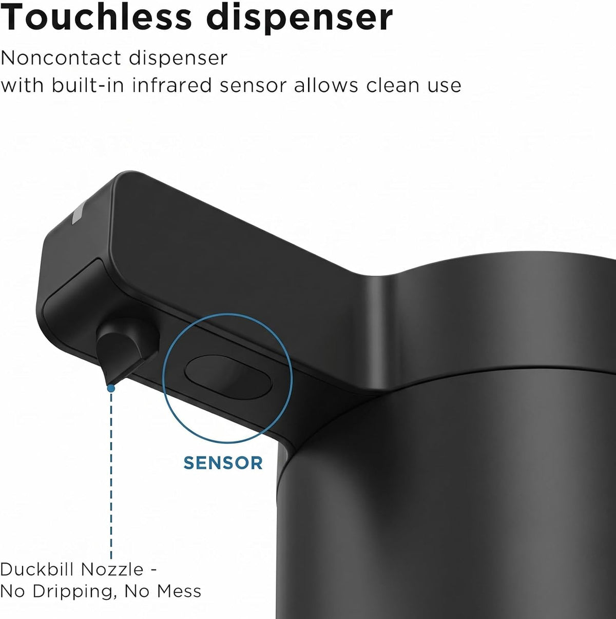 Newise Touchless Automatic Soap Dispenser - 9 oz, USB Rechargeable, Dish Hand Soap Dispenser for Kitchen and Bathroom