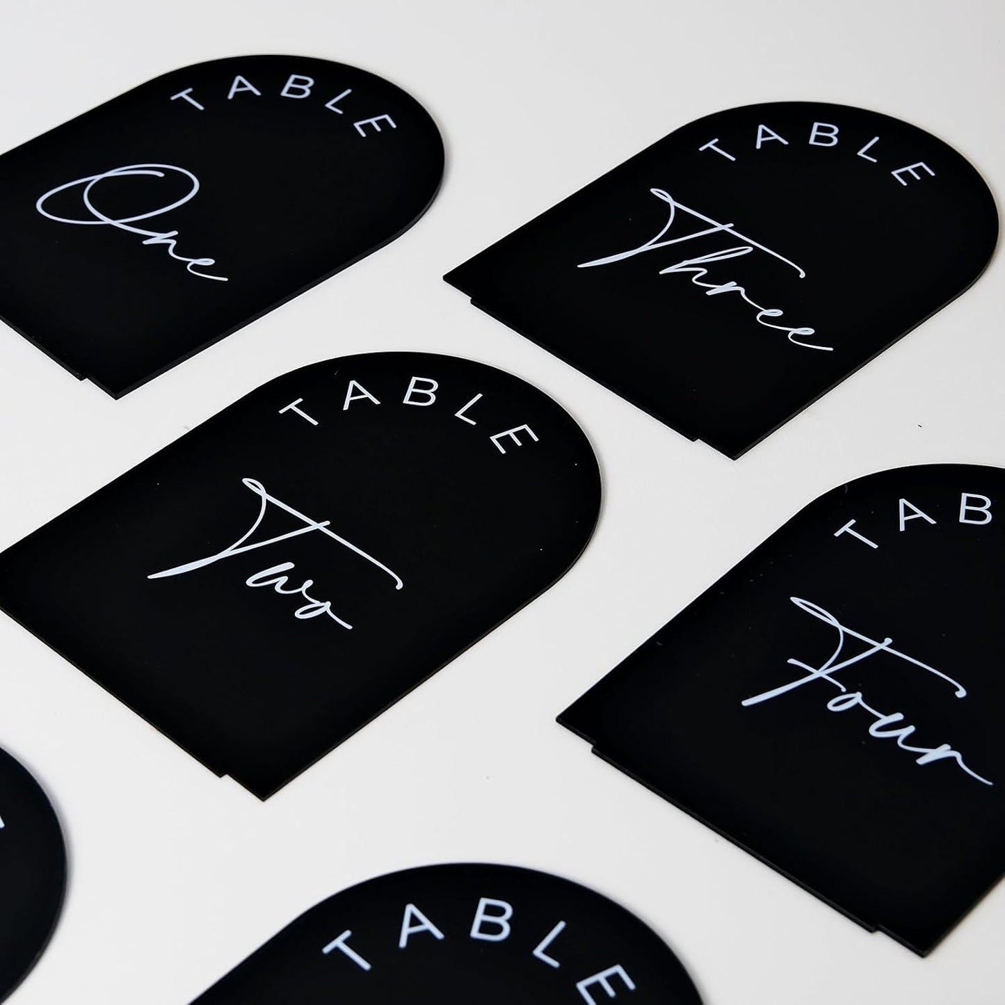 Black Arch Wedding Table Numbers 1-25 With Stands, 5x7 Inch Acrylic Arch Sign and Holder for Reception Centerpiece