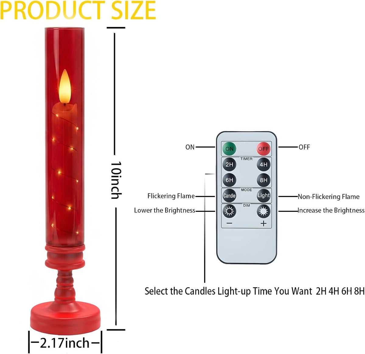 6 PCS Flameless Candles with Timer, Flickering Flameless LED Pillar Candles for Romantic Ambiance with Embedded Star