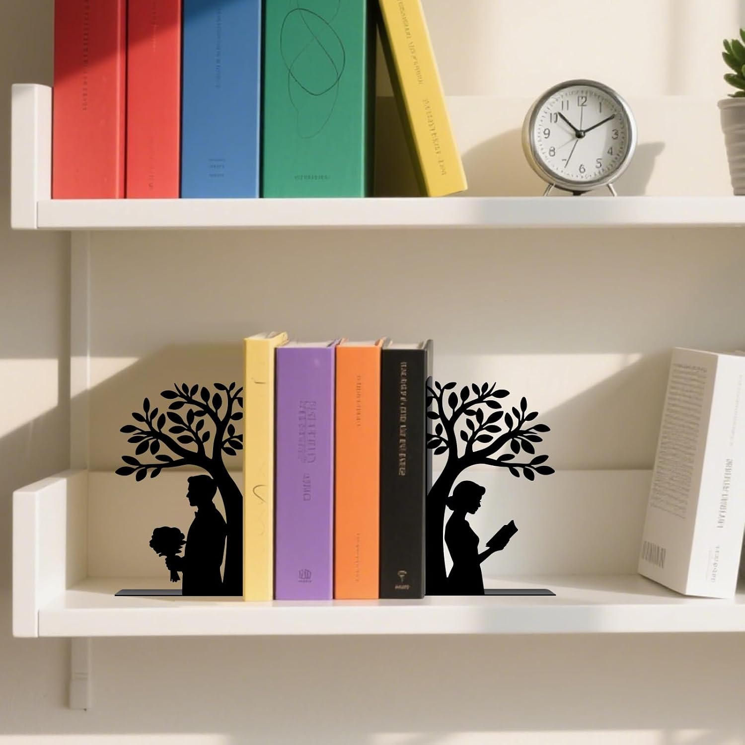 Metal Bookends Book Ends / Tree of Life / Black