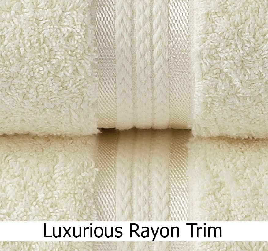 COTTON CRAFT Ultra Soft Bath Towels - 4 Pack 100% Cotton Large 30x54 inches | Oversized 580 GSM Absorbent Ivory Bath