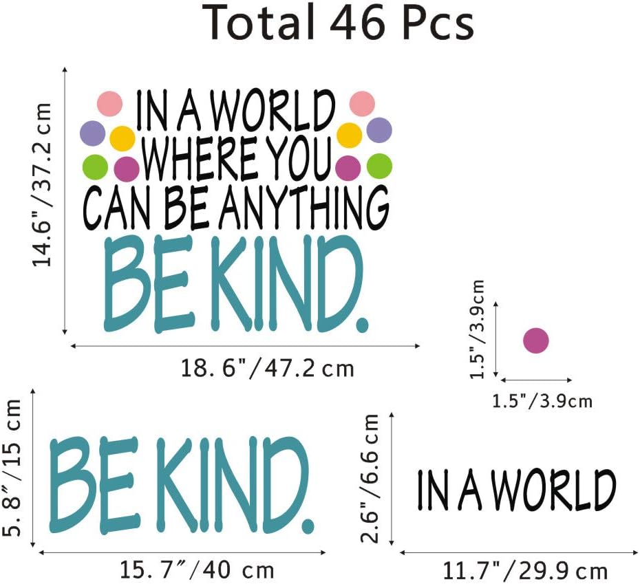 Motivational Be Kind Wall Decal in a World Where You Can be Anything / Be Kind Wall Stickers