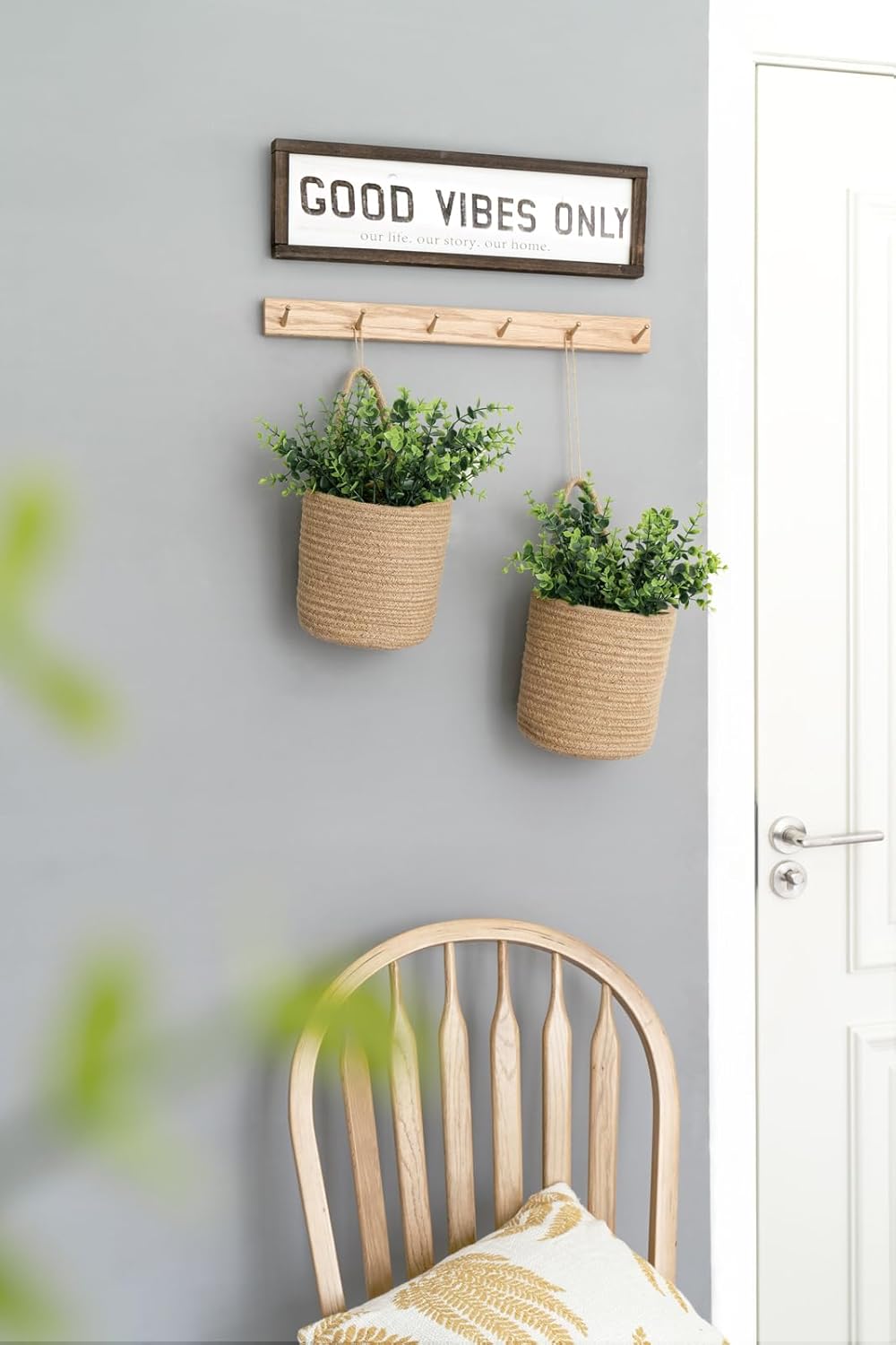 Jute Woven Storage Organizer Flower / 6.5"wx7"h / 6.5 Inch / Set of 2