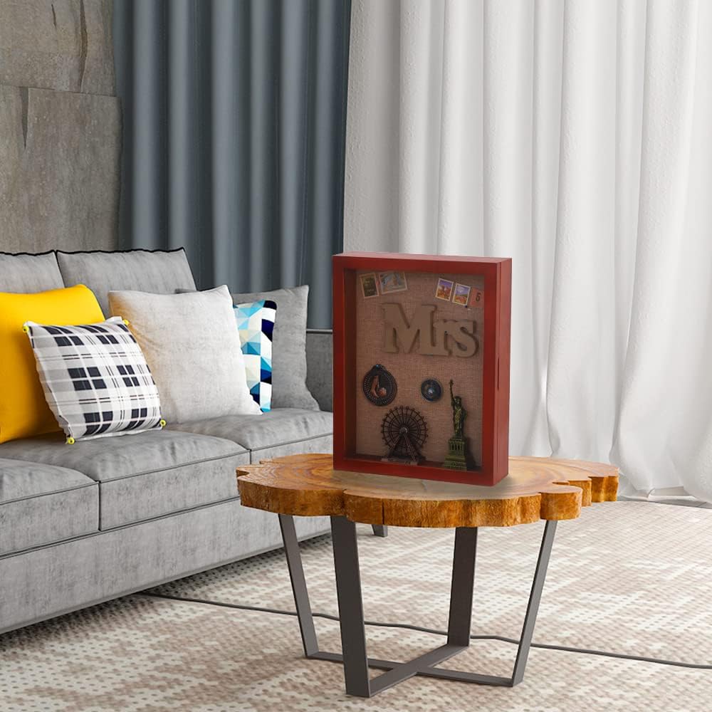 11x14 Deep Shadow Box Frame with Hinged Door, Cherry | Solid Wood Frame,3 Inch Deep,Magnetic Hinged Door,Wall/Tabletop